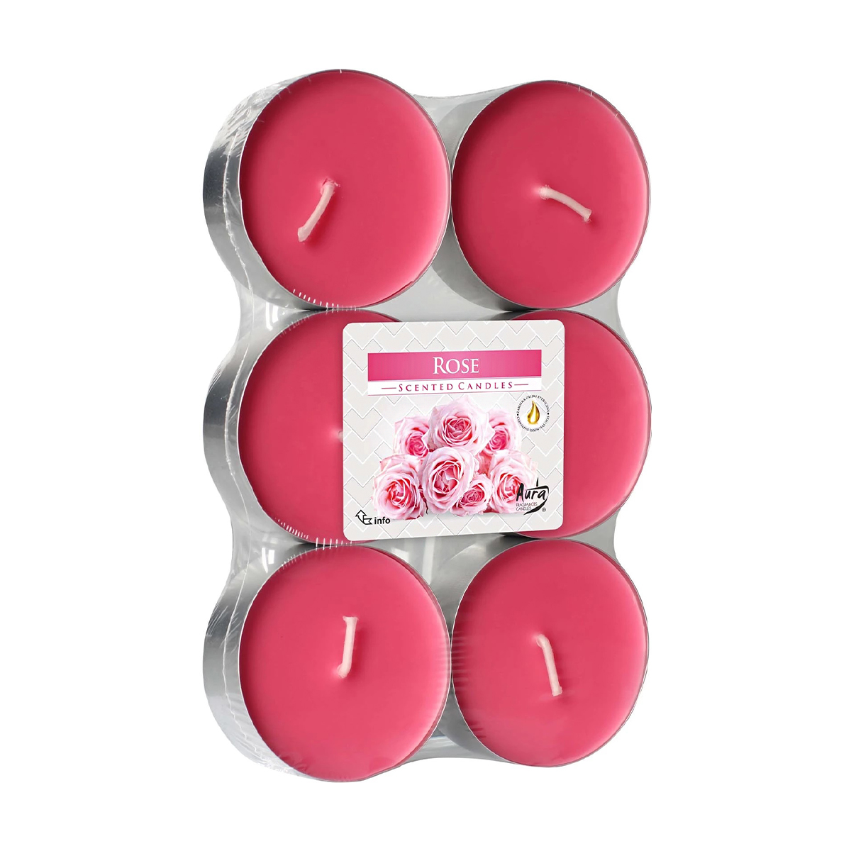 Ароматичні свічки Bispol Scented Candles Троянда, 6 шт